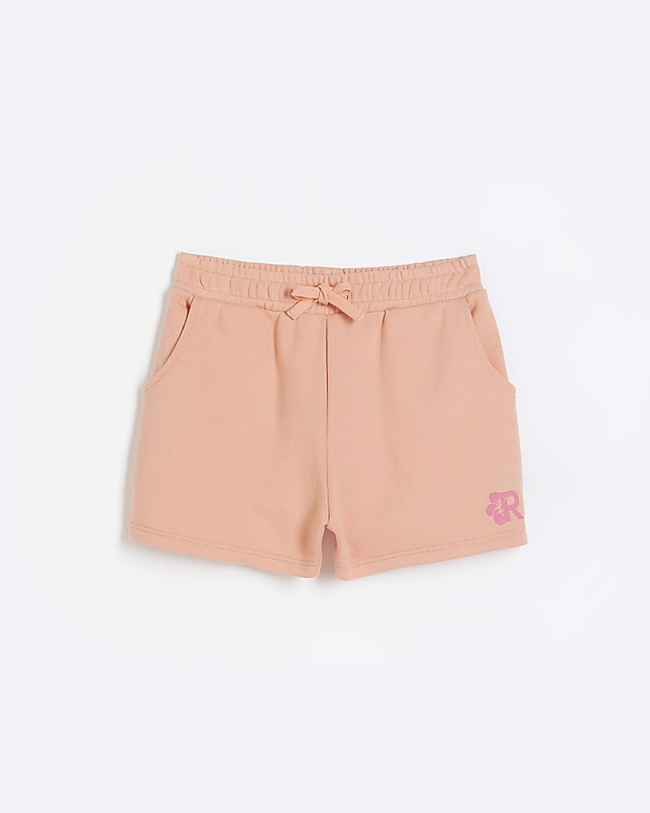 Girls coral pull on shorts