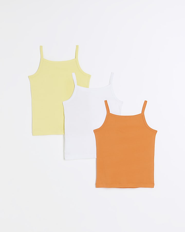 Mini girls yellow vests 3 pack