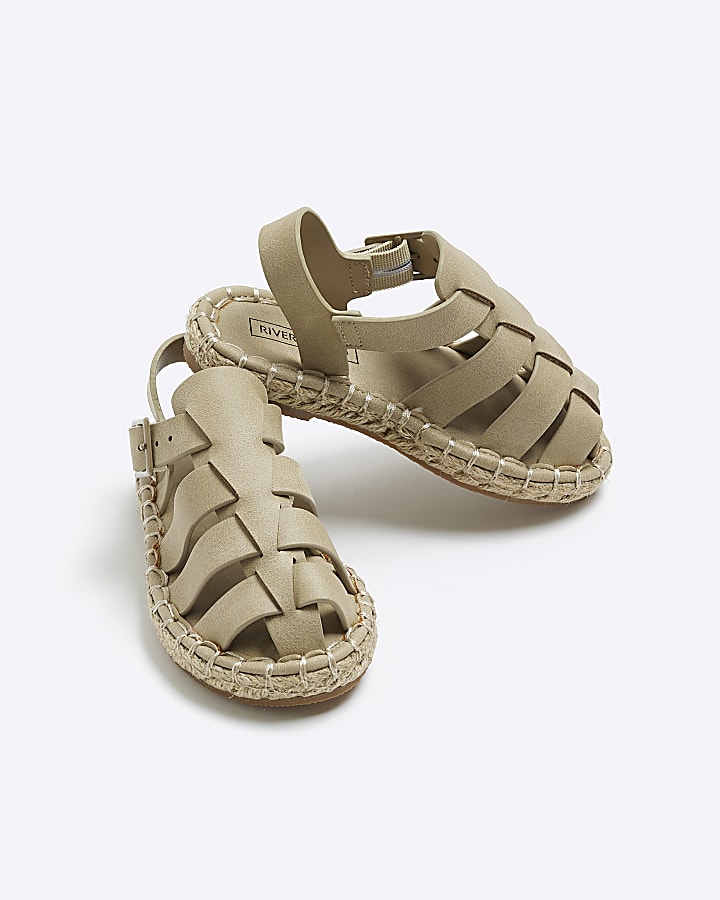 Mini boys beige fisherman espadrille sandals