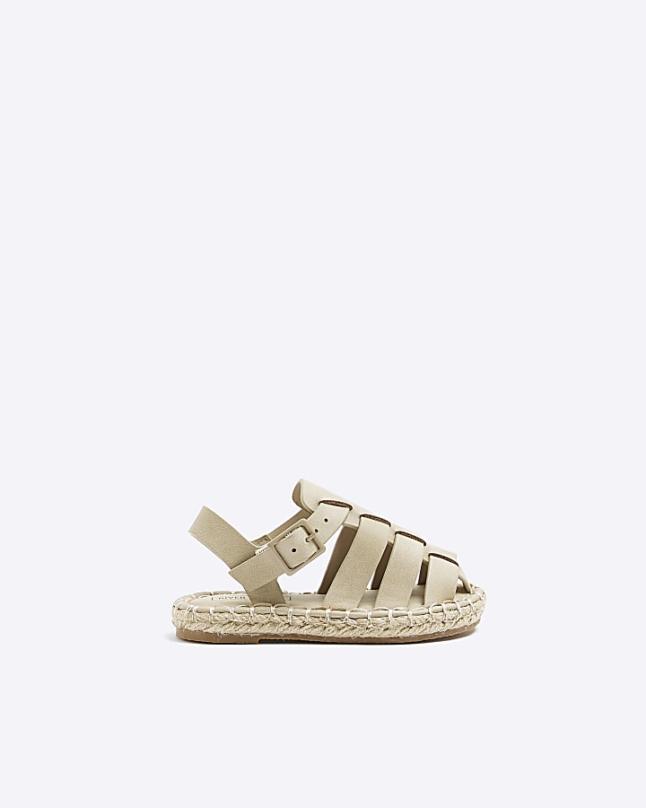 Mini boys beige fisherman espadrille sandals