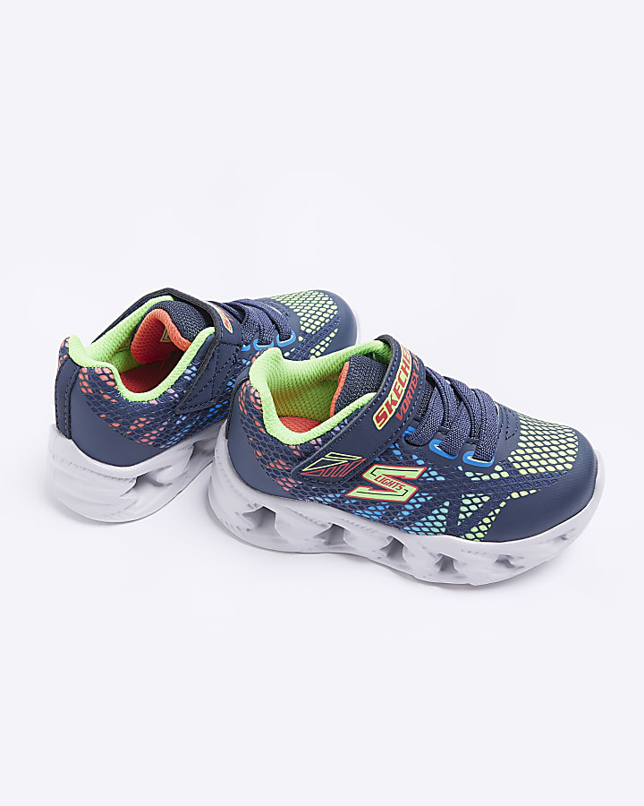 Mini Boys Blue Skechers Printed Trainers