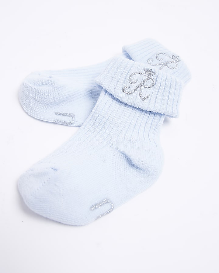 Baby pale blue RI socks 2 pack