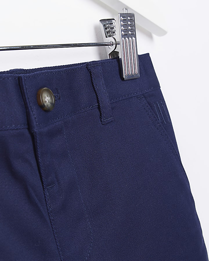 Mini Boys Navy Stretch Chino Shorts