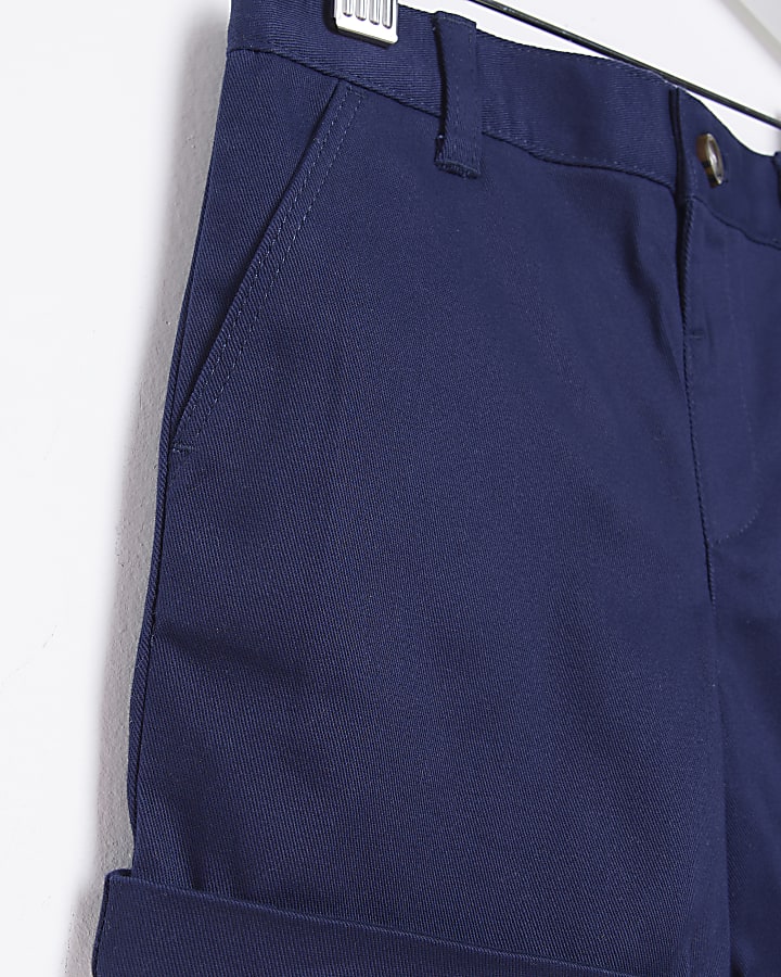 Mini Boys Navy Stretch Chino Shorts