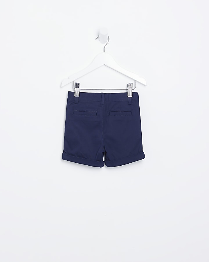 Mini Boys Navy Stretch Chino Shorts