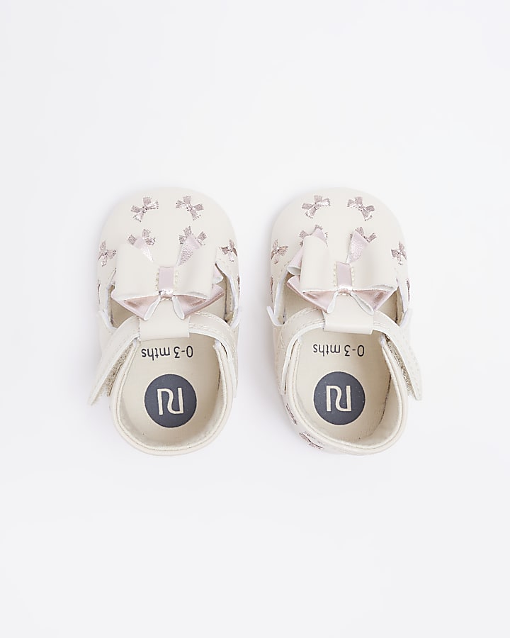 Baby girls Pink Bow embroidered Shoes