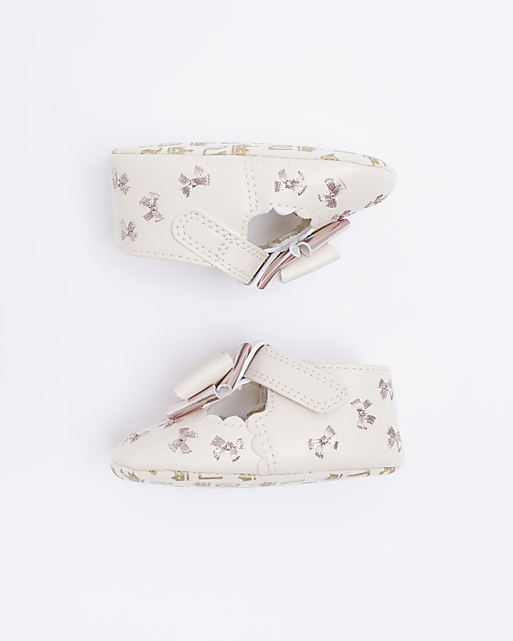 Baby girls Pink Bow embroidered Shoes