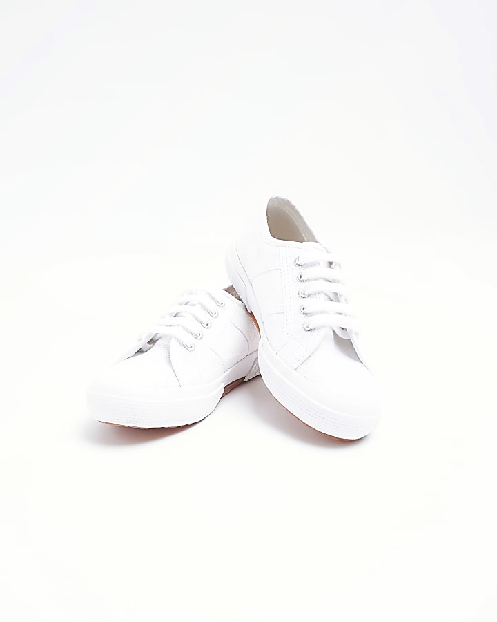 Boys White Lace Up Superga Trainers