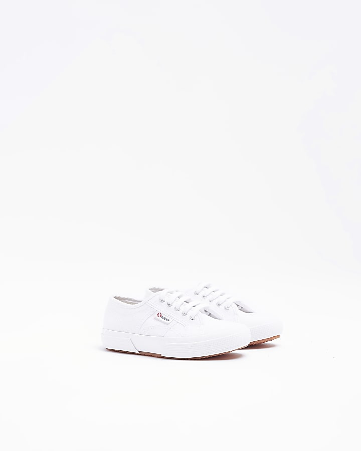 Boys White Lace Up Superga Trainers