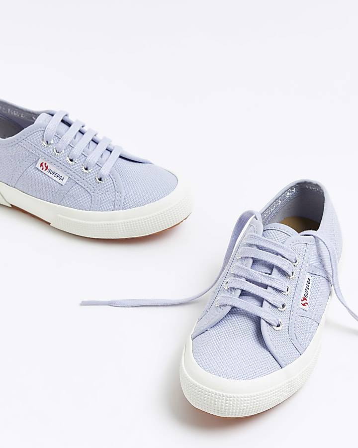 Girls purple superga laceup trainers