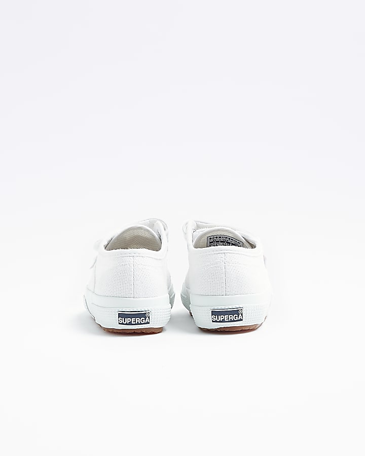 Mini Boys White Superga Canvas Strap Trainers