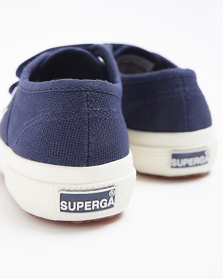 Mini girls navy superga velcro shoes