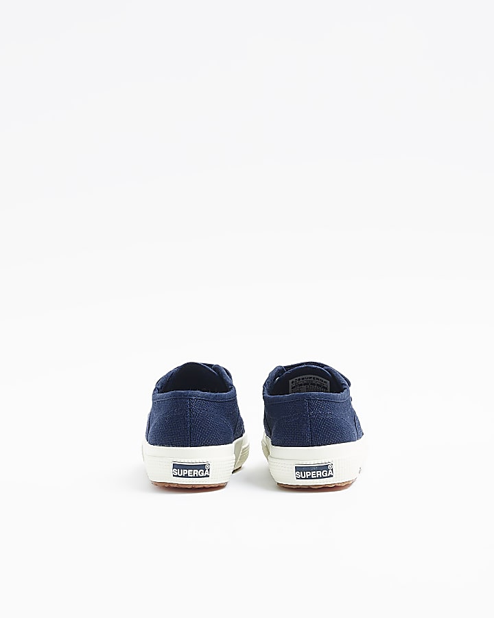 Mini Boys Navy Superga Canvas Strap Trainers