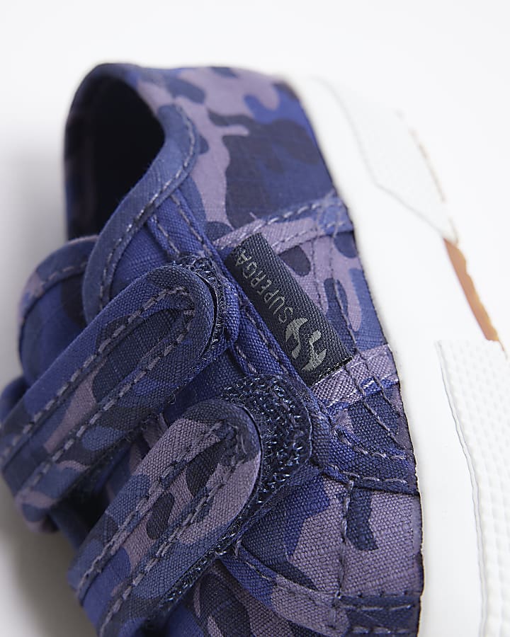 Mini Boys Blue Camo Print Superga Trainers