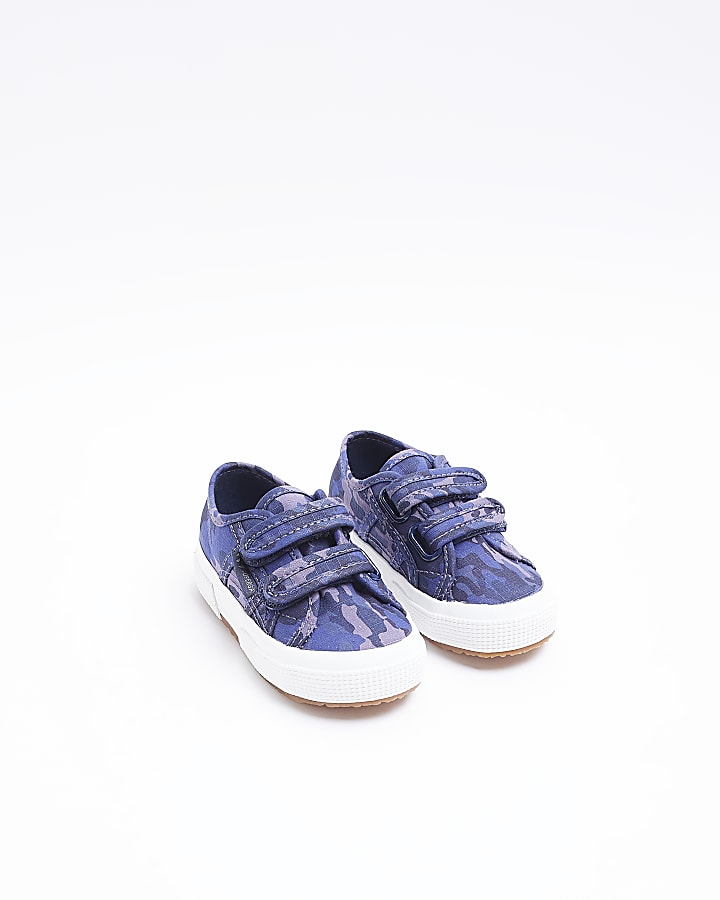 Mini Boys Blue Camo Print Superga Trainers