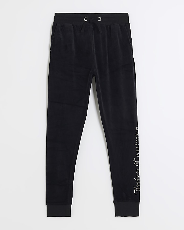 Girls black Juicy Couture diamante joggers