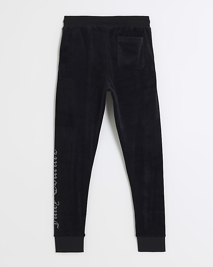 Girls black Juicy Couture diamante joggers