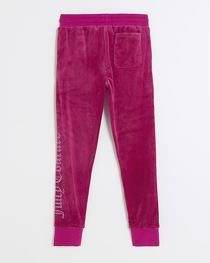 Girls pink Juicy Couture Diamante Joggers