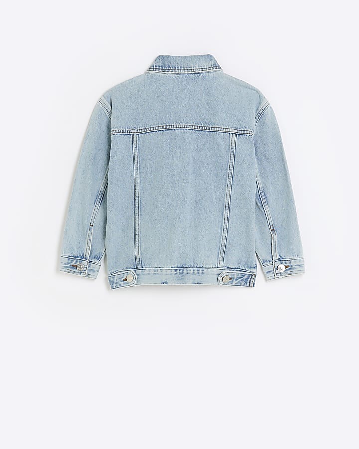 Girls Blue Frill Denim Jacket