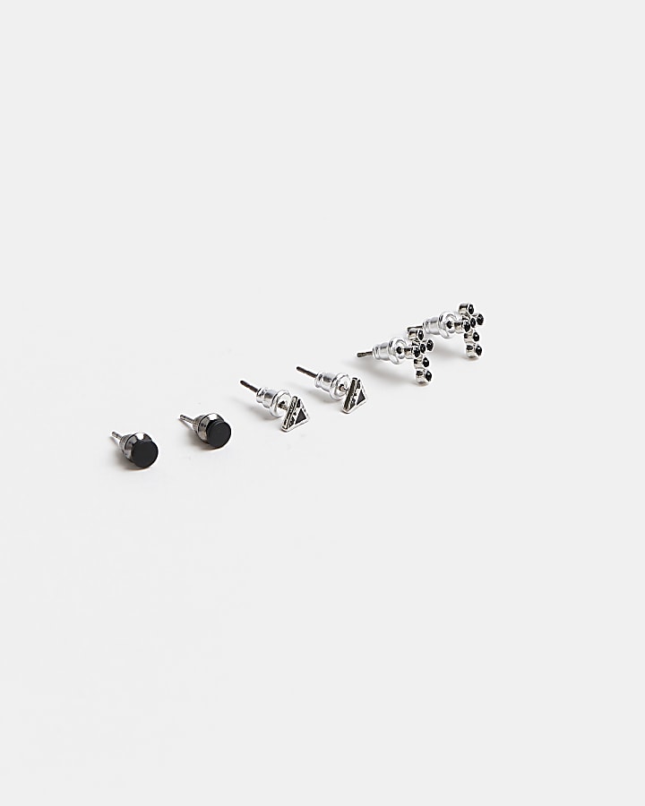 Boys Silver colour Multipack of 3 earrings