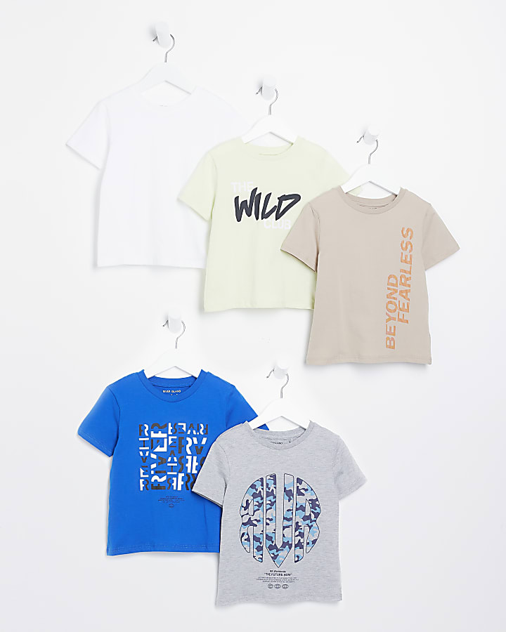 Mini boys lime t-shirts multi pack