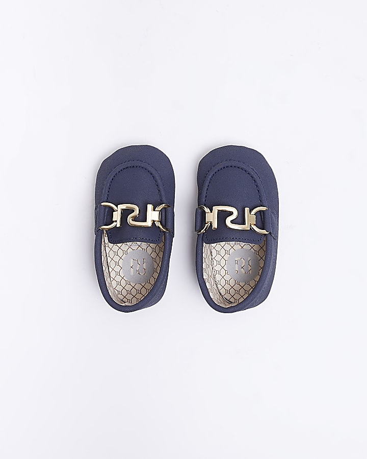 Baby Boys Blue Suedette Loafers