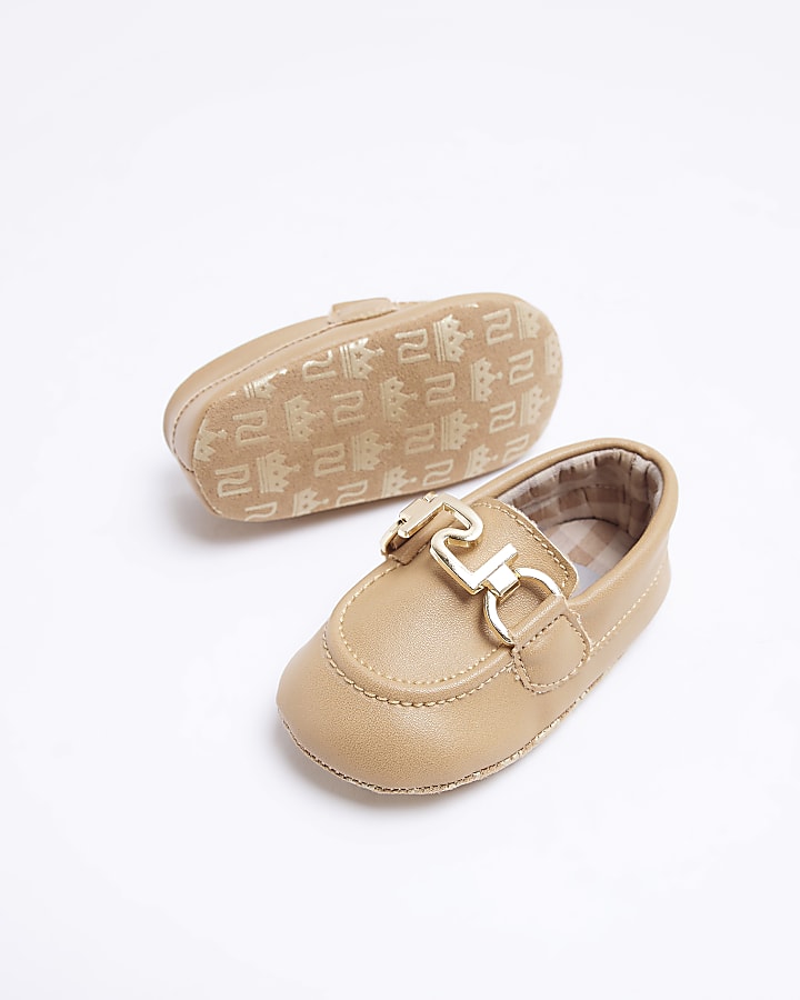 Baby Boys Beige PU Loafers