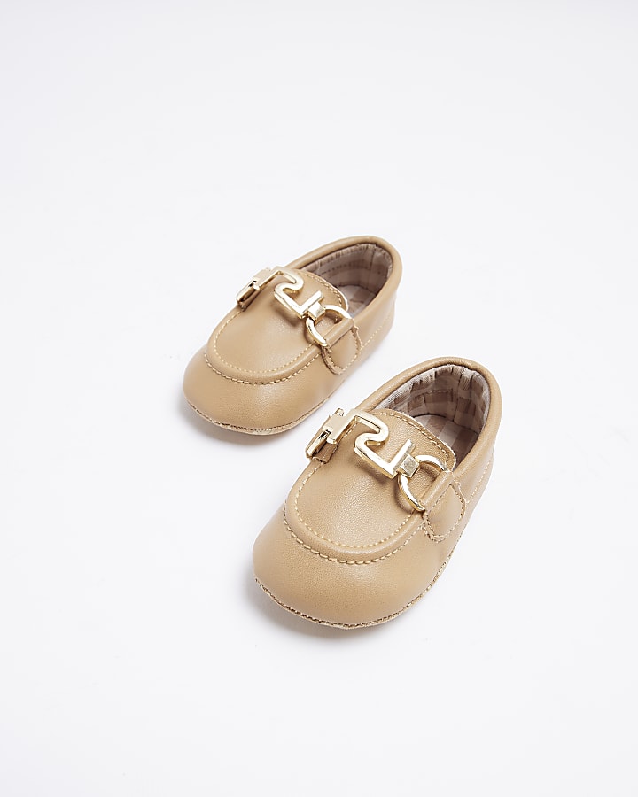 Baby Boys Beige PU Loafers