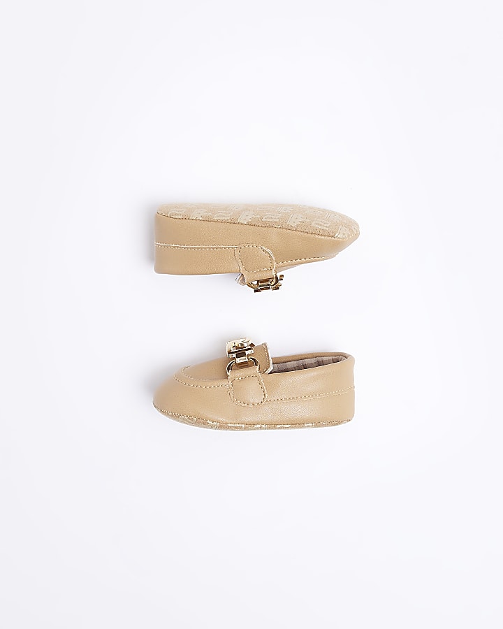 Baby Boys Beige PU Loafers