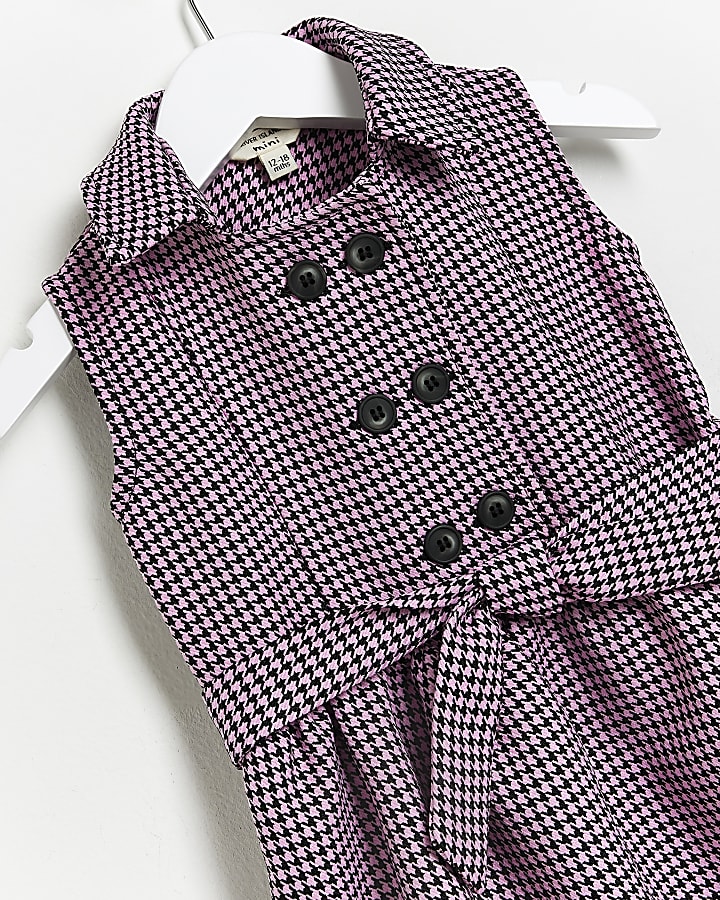 Mini girls Pink check Utility Blazer Dress