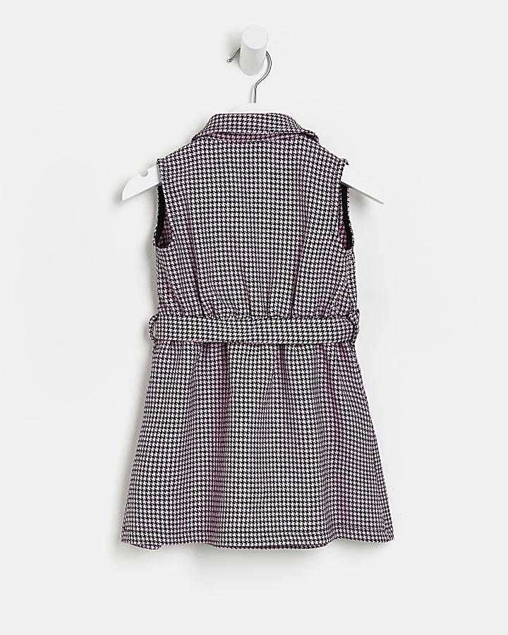 Mini girls Pink check Utility Blazer Dress