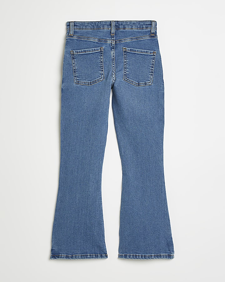 Girls Blue Denim Flared Jeans