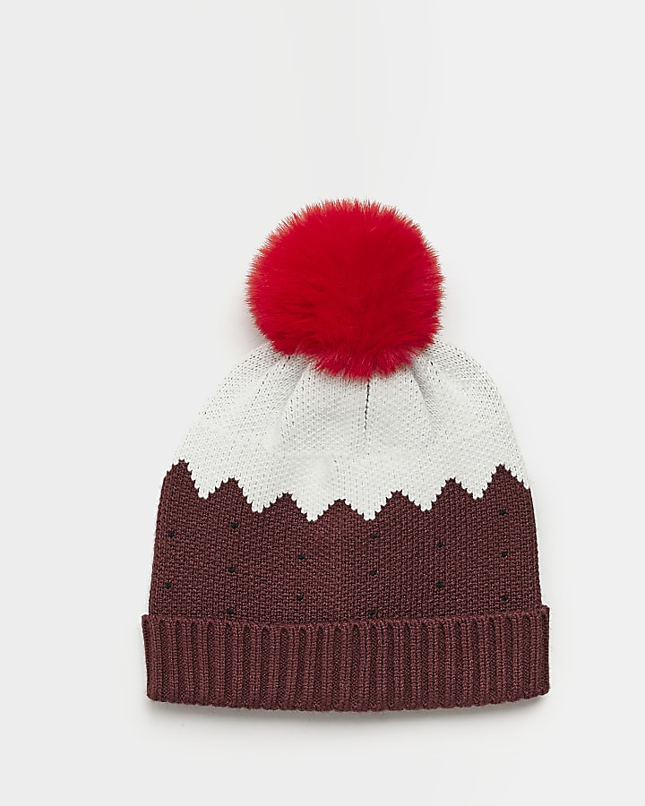 Baby brown Christmas Pudding Beanie Hat