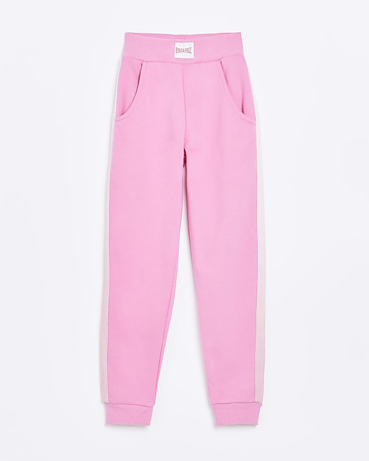 Girls Pink Pineapple Ombre Joggers River Island