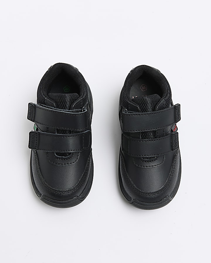 Boys black Kickers velcro strap shoes