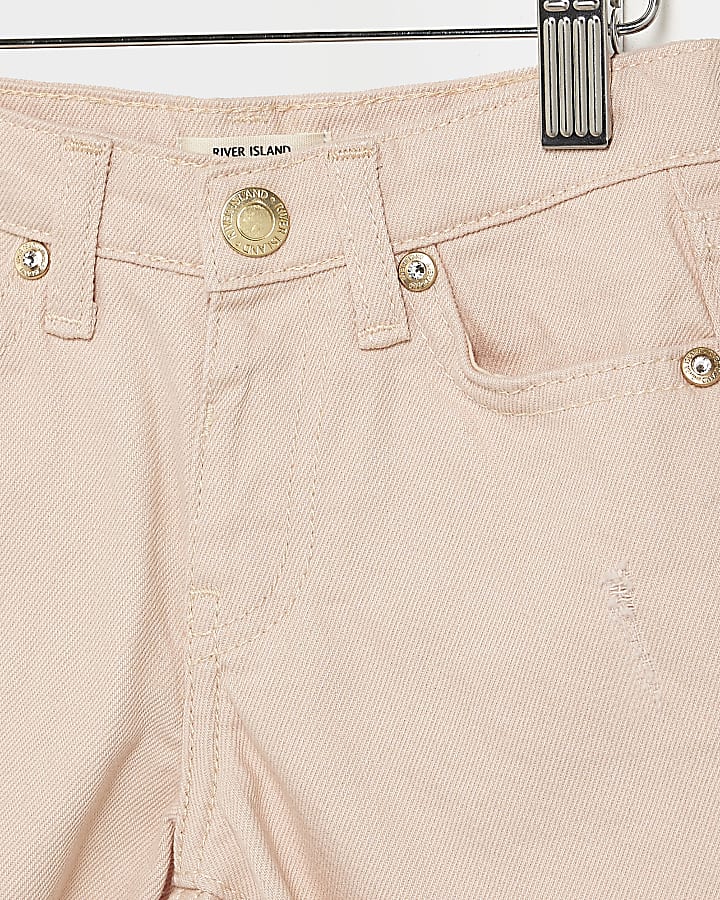 Mini girls pink mom denim shorts