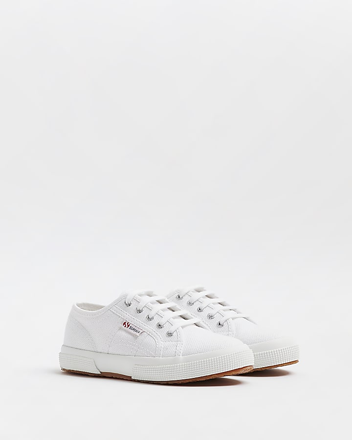 White Superga lace up canvas Trainers