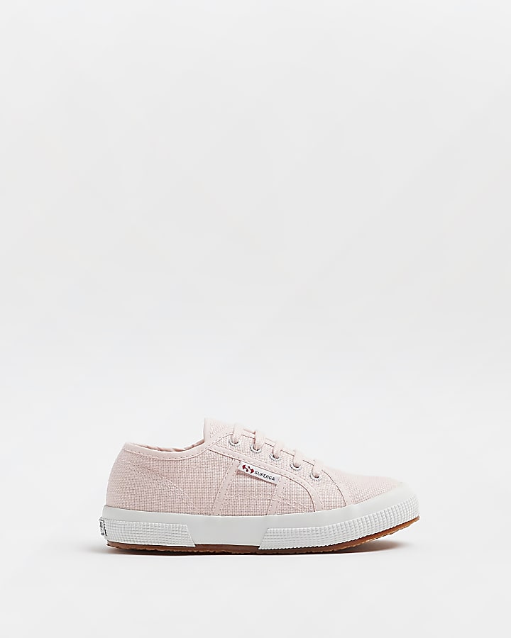 Girls Pink Superga lace up canvas Trainers