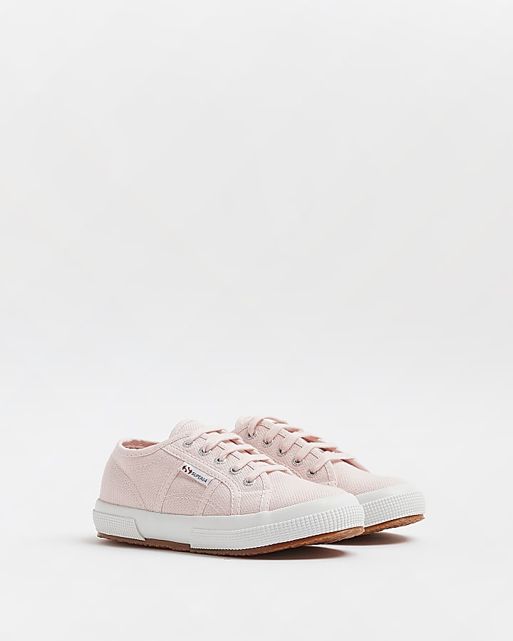 Girls Pink Superga lace up canvas Trainers