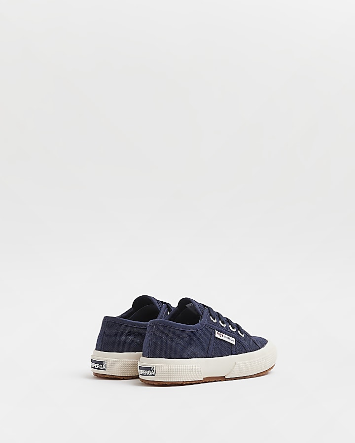 Mini Navy Superga lace up canvas trainers