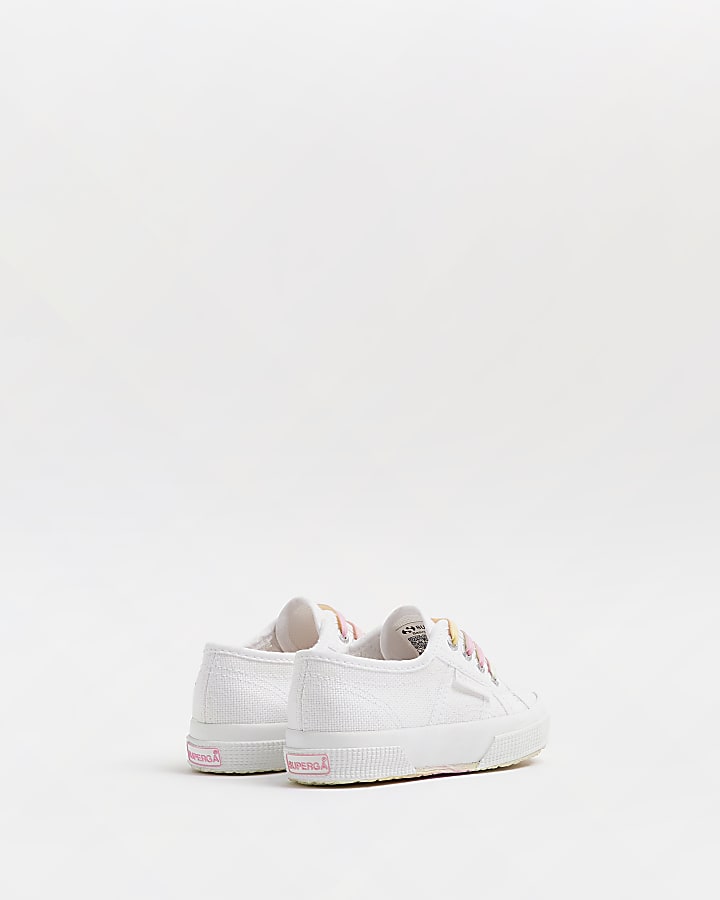 Mini girls White Superga Rainbow Trainers