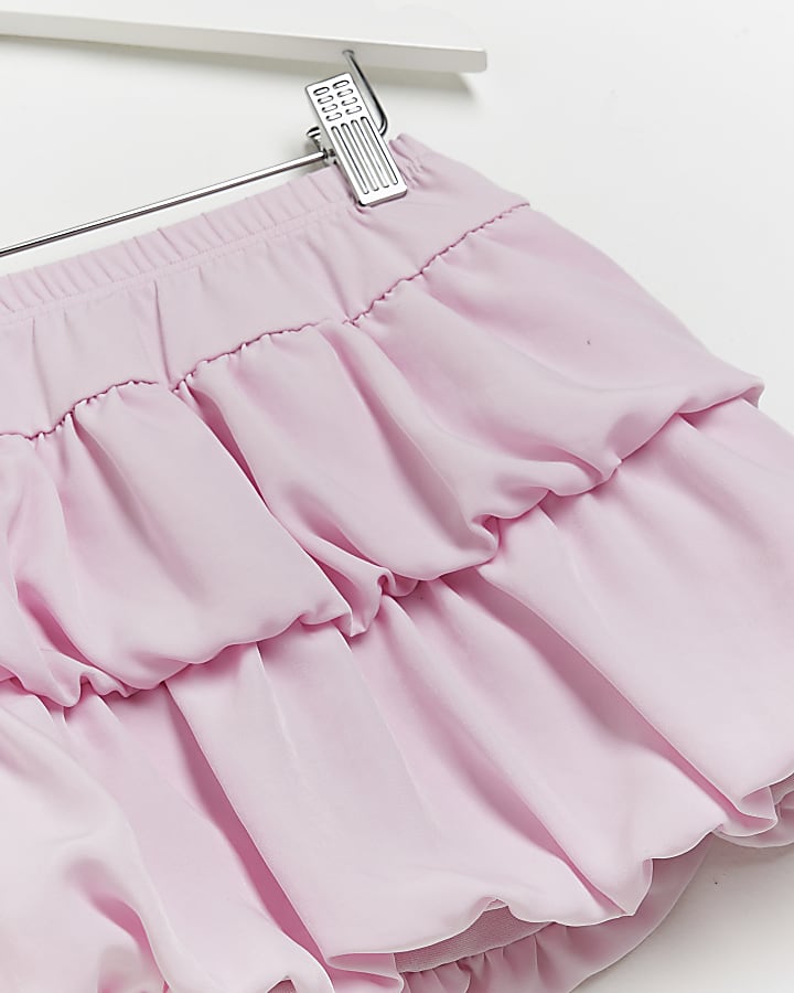 Mini girls pink puff ball skirt