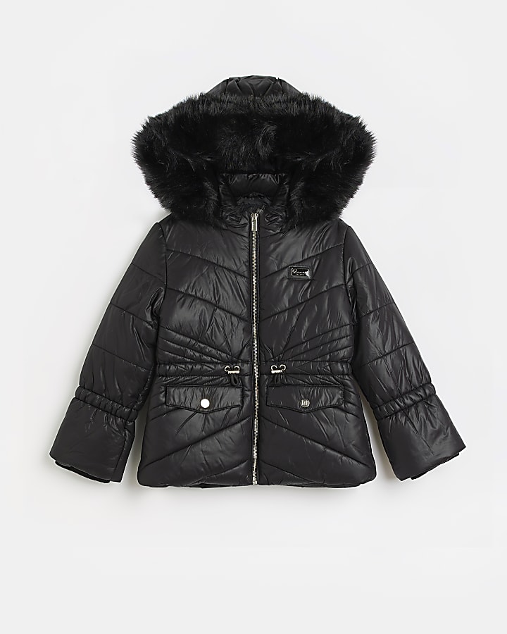 River island black parka on sale