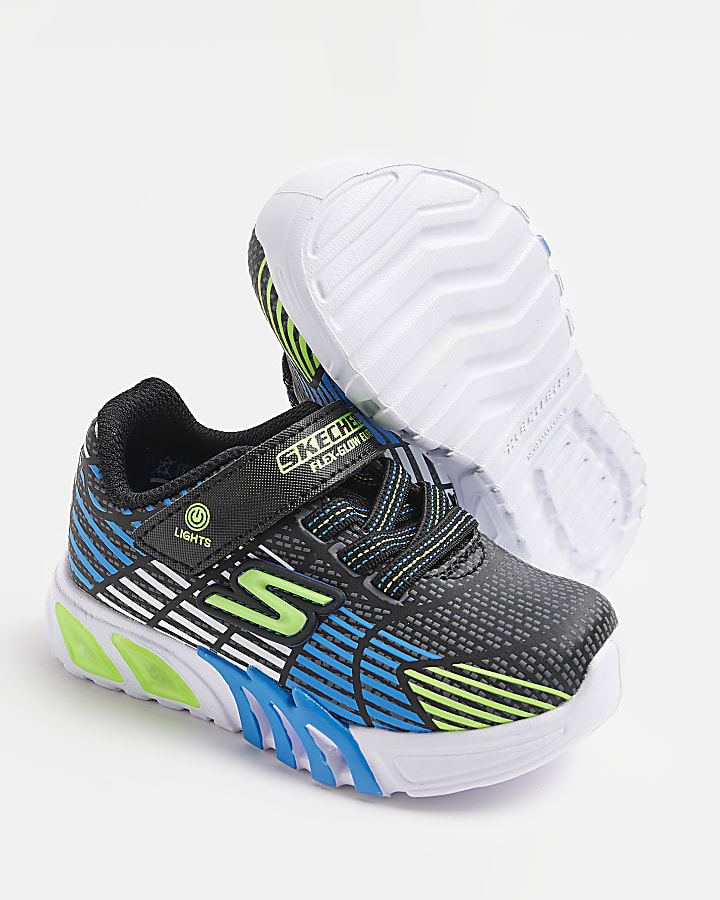 Mini boys Black Skechers Flex Elite trainers