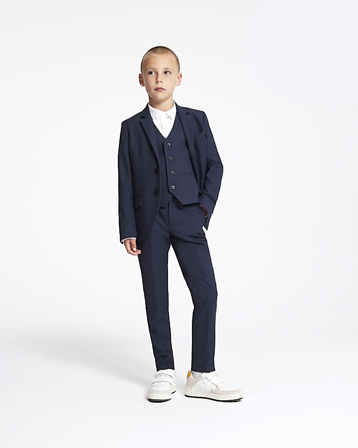 Boys navy suit trousers