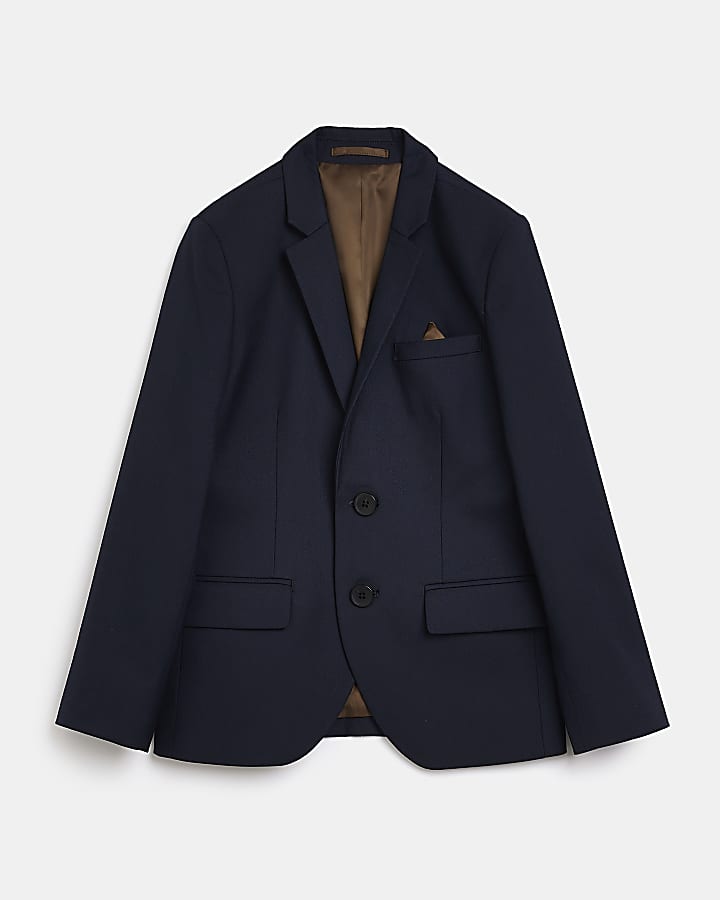 Boys navy tailored suit jacket