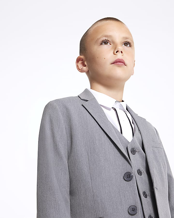 Boys grey tailored suit jacket