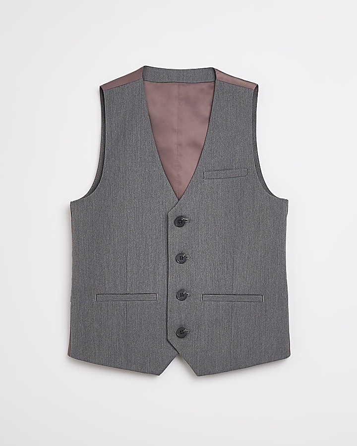 Boys grey suit waistcoat