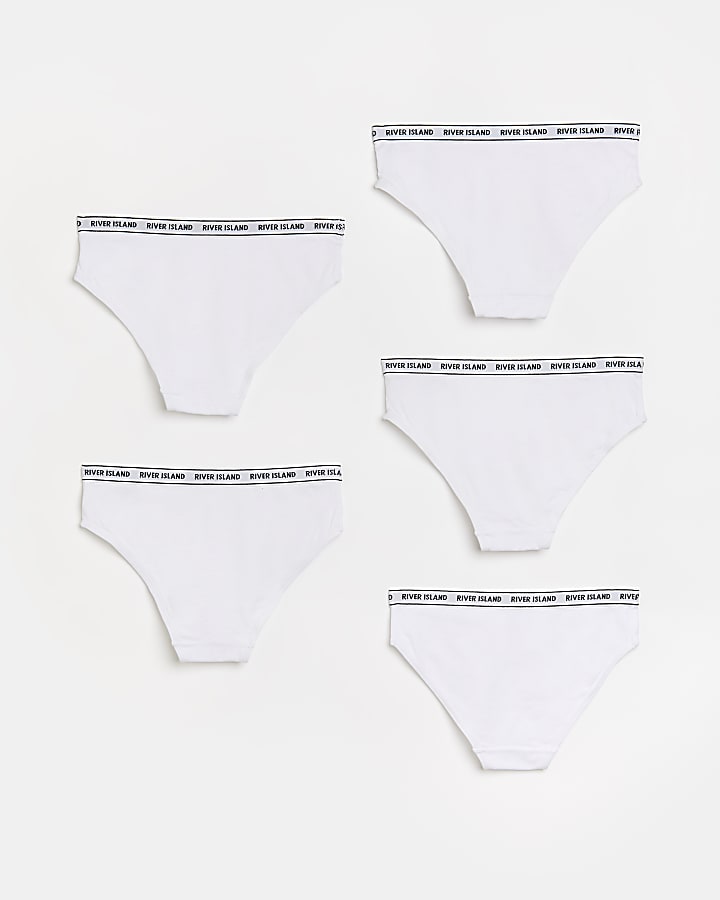 Girls white RI brief 5 pack