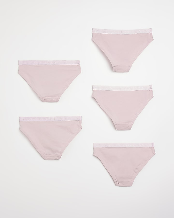 Girls Pack Of 5 Pink Briefs